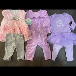 Pink/purple two piece sets.